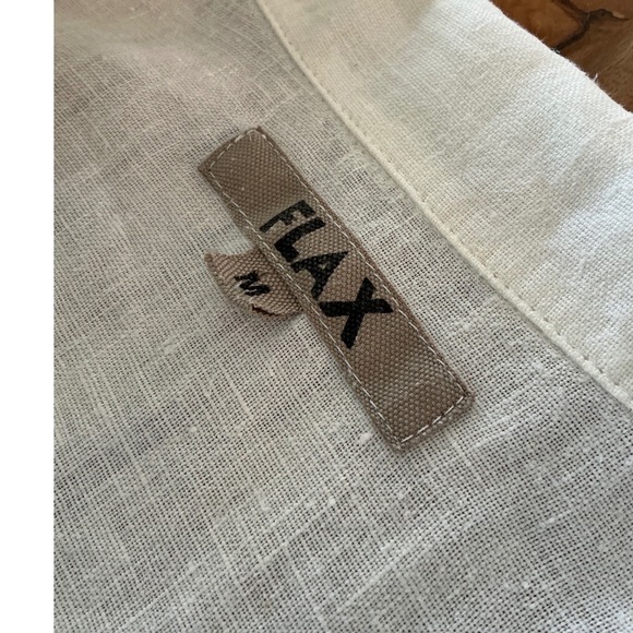 Flax Womens 100% Linen Short Sleeve Button Down Shirt White Size M Lithuania - Picture 3 of 8